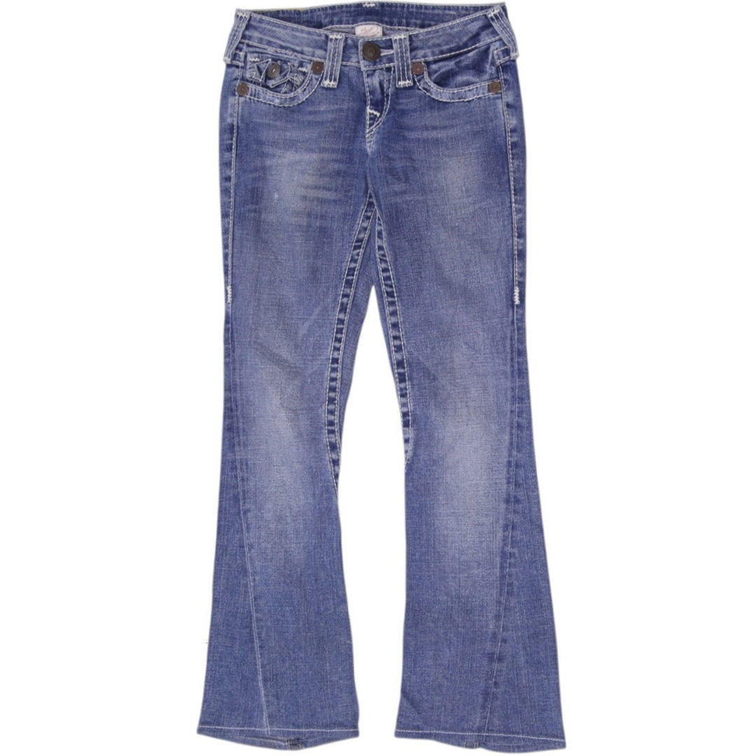 Y2K Ladies True Religion Joey Big Twisted Seam Flare Jeans Size 25