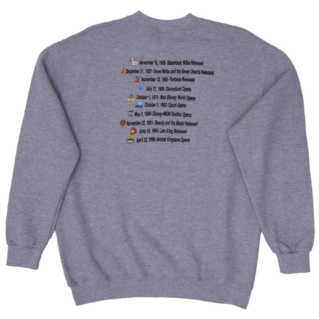 Vintage Disney 100 Years of Magic Graphic Gray Sweatshirt