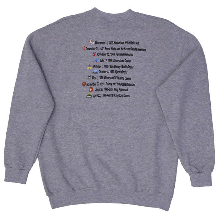 Vintage Disney 100 Years of Magic Graphic Gray Sweatshirt
