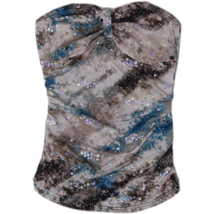 Y2K Ladies Sequined Pattern Strapless Top Size S | Migration_Y2K Tops | Fashion Rerun