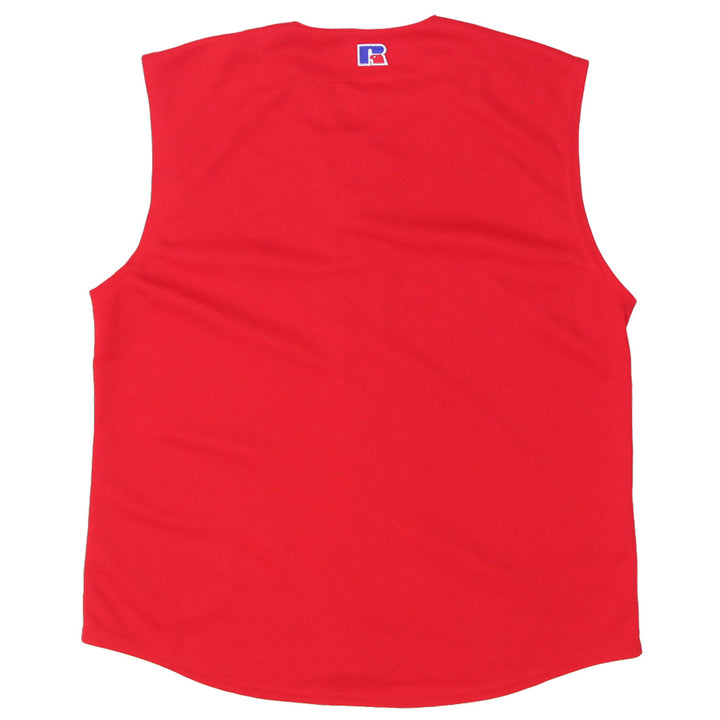 Vintage Russell Athletic Red Sleeveless Button Jersey