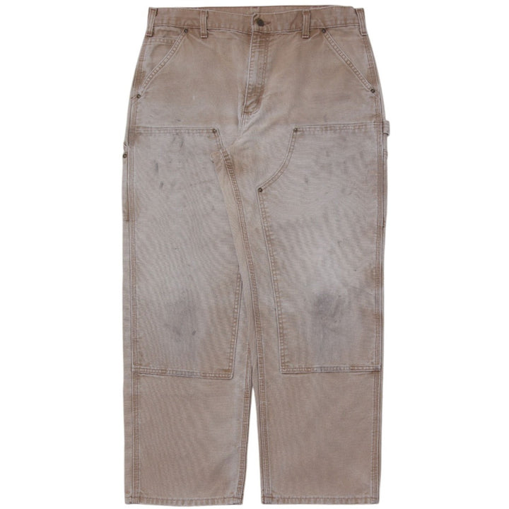 Mens Carhartt B136 BRN Dungaree Fit Double Knee Workwear Pants Size 36 X 30