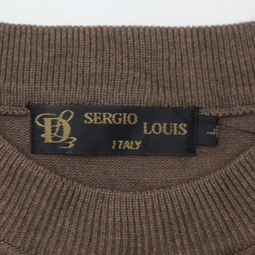 Vintage Sergio Louis Italian Knit Sweater Geometric Textured Panels Earth Tones Size L - Fashion Rerun Vintage Migration_Sweaters