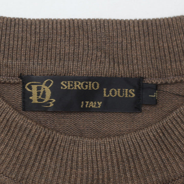 Vintage Sergio Louis Italian Knit Sweater Geometric Textured Panels Earth Tones Size L - Fashion Rerun Vintage Migration_Sweaters