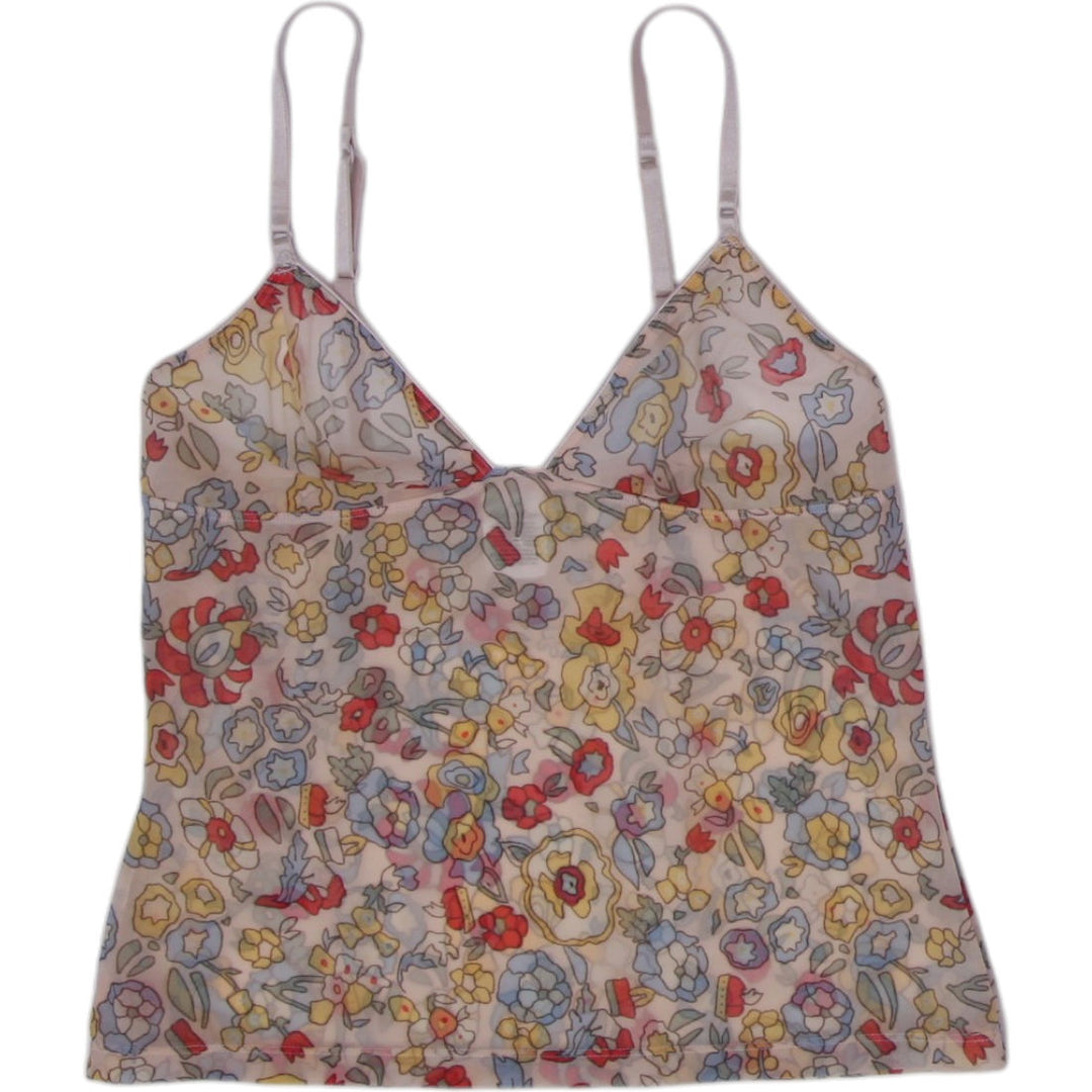 Y2K Ladies Calvin Klein Camisole Multi Color Floral Stretchable Size S