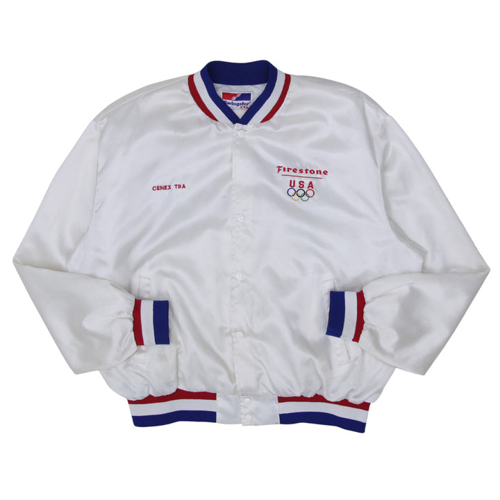 Vintage Swingster USA Olympic Satin Bomber Jacket Made in USA XXL - Fashion Rerun Vintage Migration_Jacket