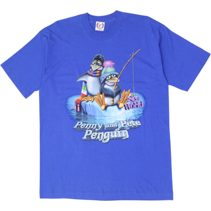 Vintage 80s-90s SeaWorld Penny and Pete Penguin T Shirt Single Stitch USA XL