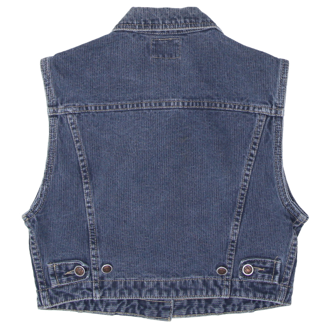 Y2K Manager Basic Jeans Denim Crop Vest - Fashion Rerun Vintage Migration_Tops