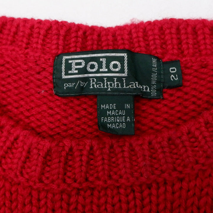 Vintage Embroidered Polo Ralph Lauren Logo Knitted Red Sweater