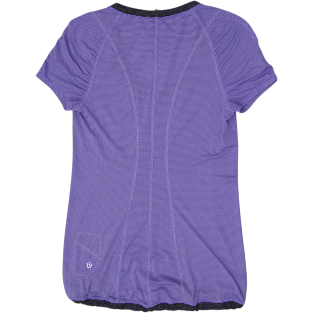 Ladies Lululemon Scoop Neck Ruched Sleeves Activewear Top Size 6