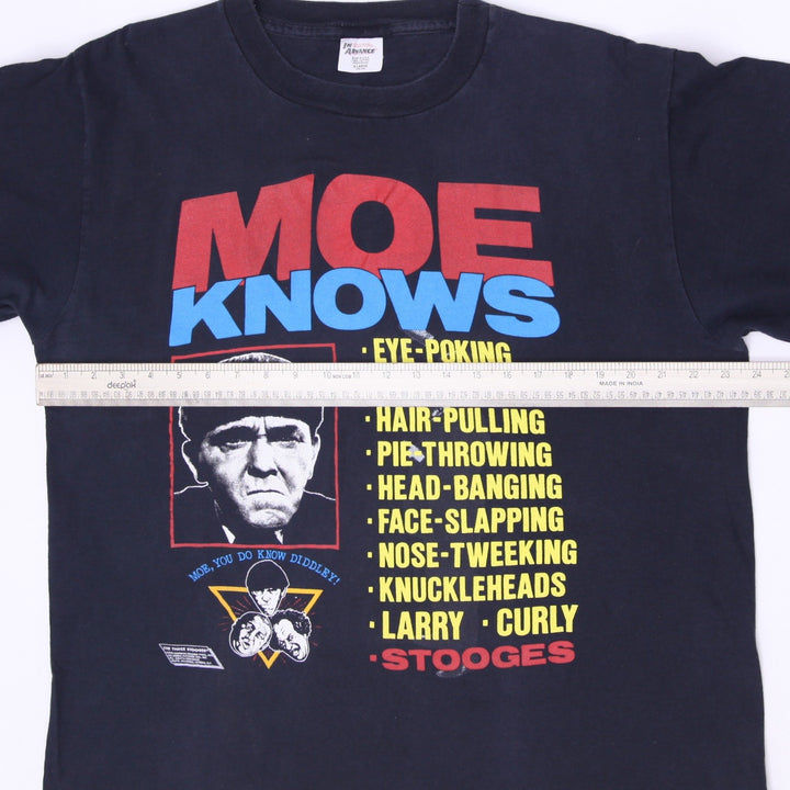 Vintage 1990 Moe Knows The Three Stooges T-Shirt Size XL
