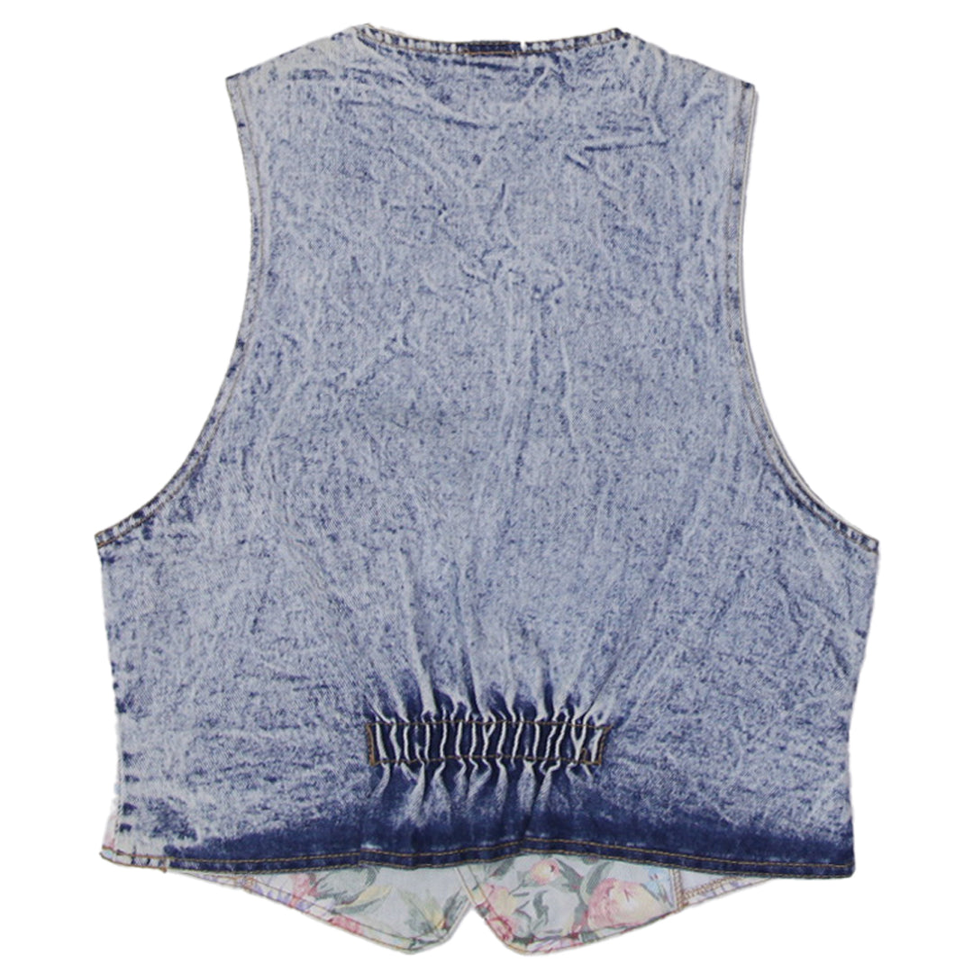 Ladies Zena Floral Denim Vest