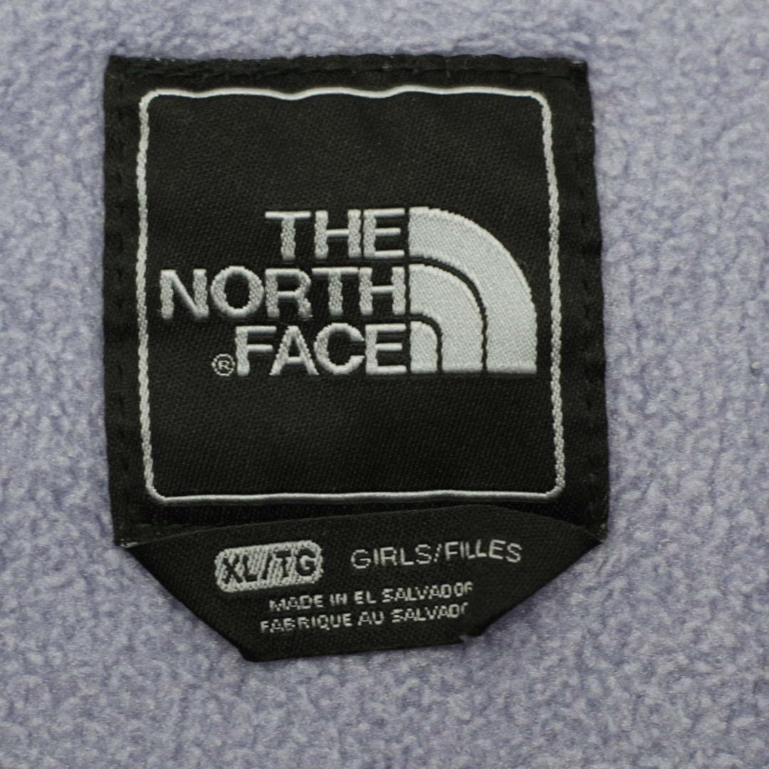 Youth Girls The North Face Denali Fleece Jacket XL Lavender Lilac Grey Polartec Zip Up
