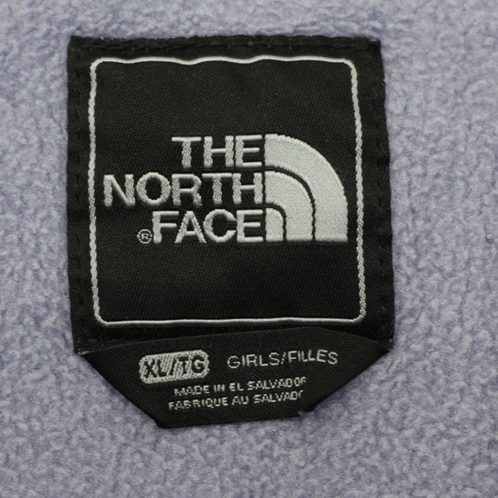 Youth Girls The North Face Denali Fleece Jacket XL Lavender Lilac Grey Polartec Zip Up