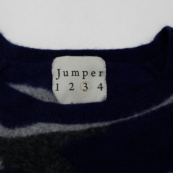 Ladies Camouflage Sweater Navy Long Sleeve Knitwear Size M | Migration_Knitwear & Sweaters - Back View | Fashion Rerun