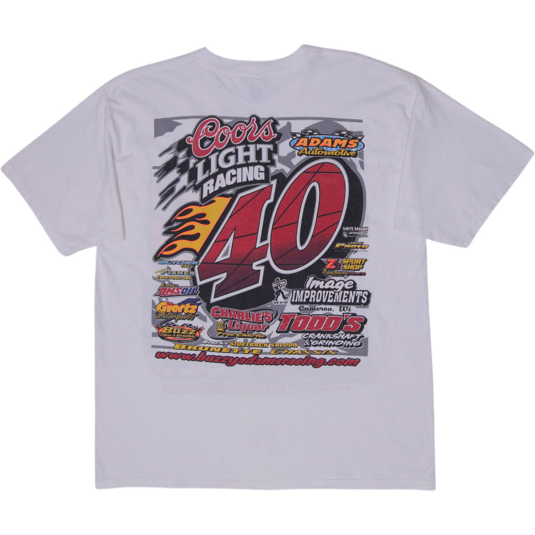 Vintage 1999 Buzzy Adams Racing Graphic T-Shirt Size XL