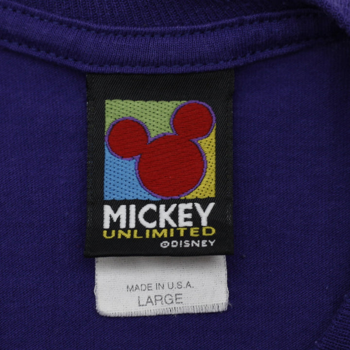 Vintage 90s Mickey Unlimited All Over Print Graphic T-Shirt Purple Size L