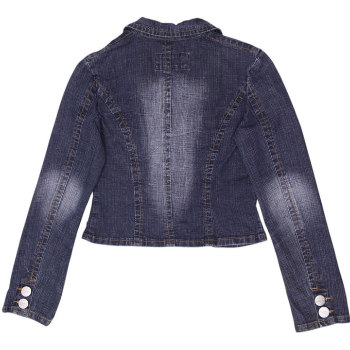 Y2K Ladies Younique Cropped Denim Blazer Jacket Size M