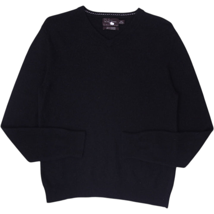 Mens Black Brown 1826 100% Pure Cashmere V-Neck Sweater Size M