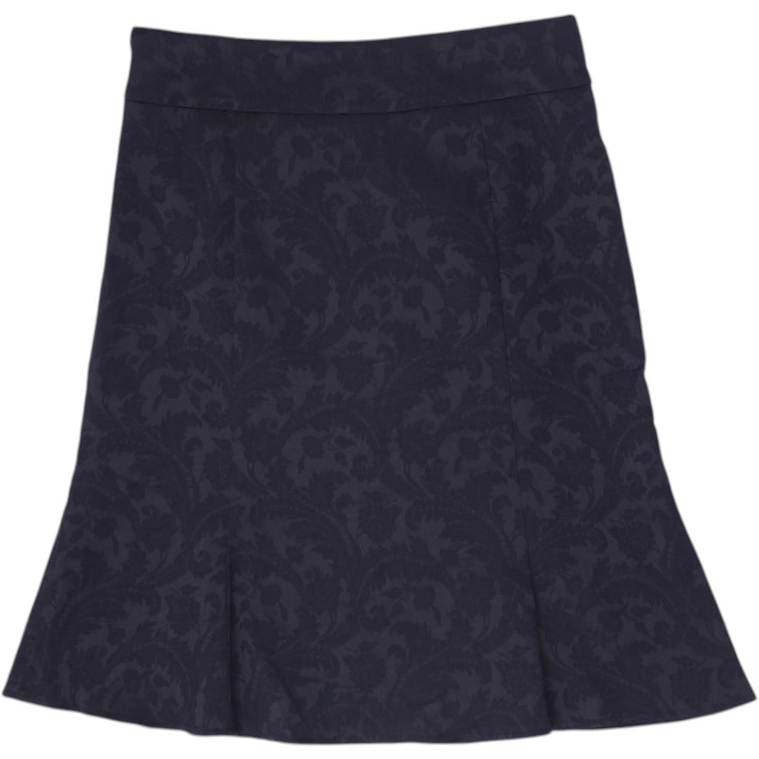 Y2K Ladies Le Château Black Floral Jacquard Mini Skirt Made in Canada Size 5/6