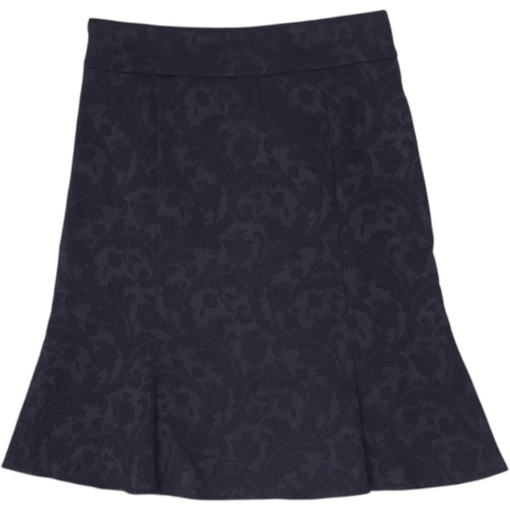 Y2K Ladies Le Château Black Floral Jacquard Mini Skirt Made in Canada Size 5/6