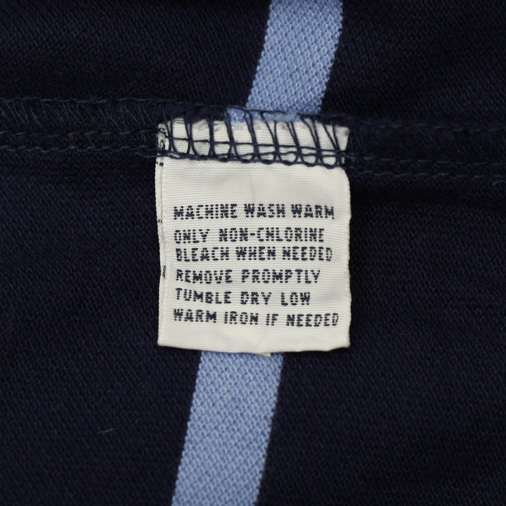 Vintage Mens Ralph Lauren Striped Polo Navy Blue Cotton Logo Classic T-Shirt