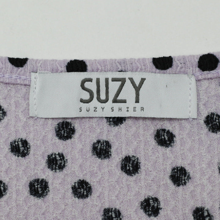 Y2K Ladies Suzy Shier Polka Dot Puff Sleeve Blouse