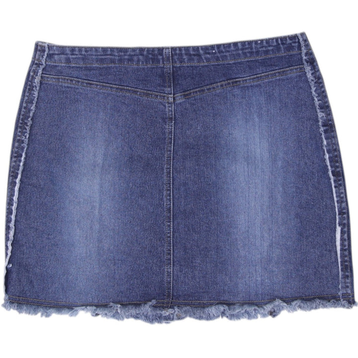 Y2K Ladies Younique Lace Up Front Denim Mini Skirt Size 9