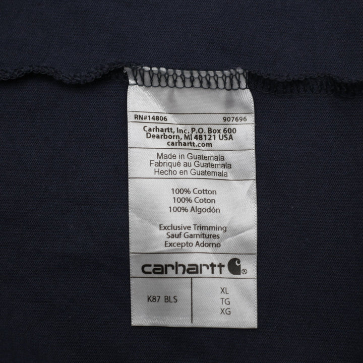 Mens Carhartt K87 BLS Short Sleeve Loose Fit Pocket T-Shirt Size XL