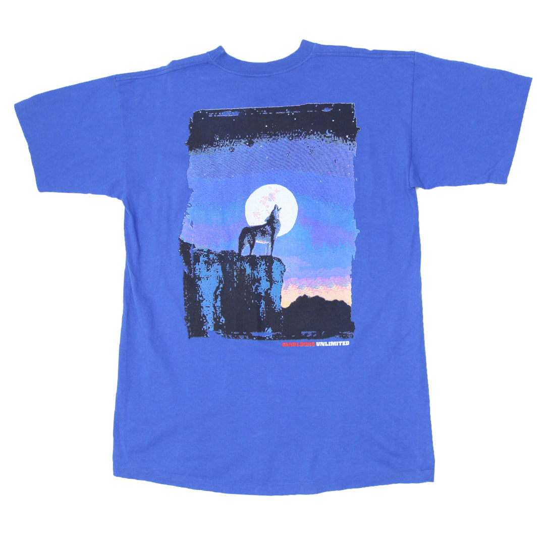 Vintage Marlboro Unlimited Howling Wolf Pocket T-Shirt S.Stitch Made In USA XL | Migration_T-Shirts UAENAT40 | Fashion Rerun