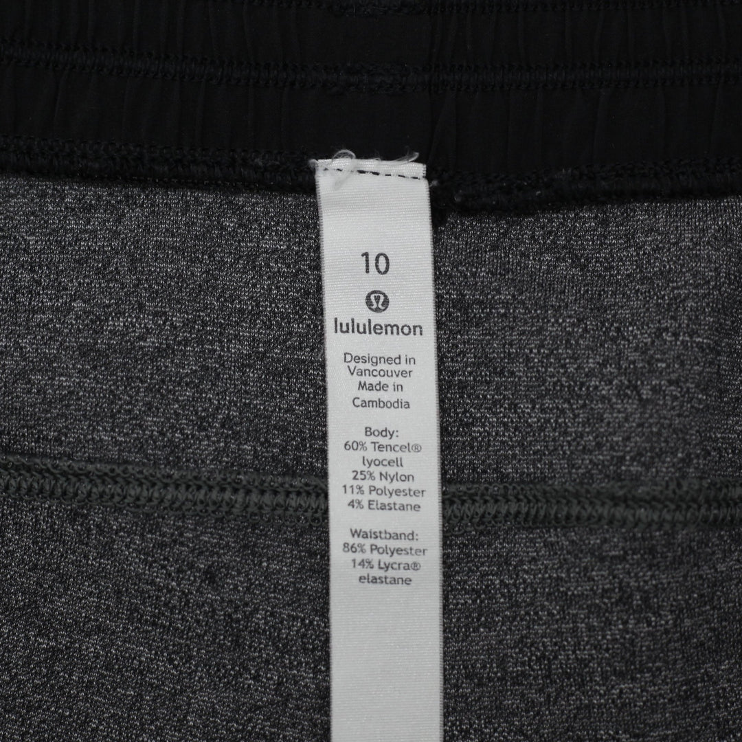 Ladies Lululemon Light Strides Crop Heathered Core Dark Grey Pants Size 10