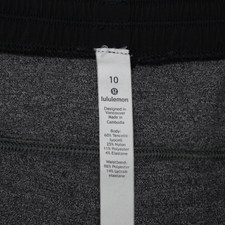 Ladies Lululemon Light Strides Crop Heathered Core Dark Grey Pants Size 10