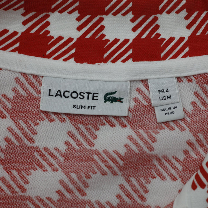 Mens Lacoste Slim Fit Printed Gingham Houndstooth Polo T-Shirt Size M