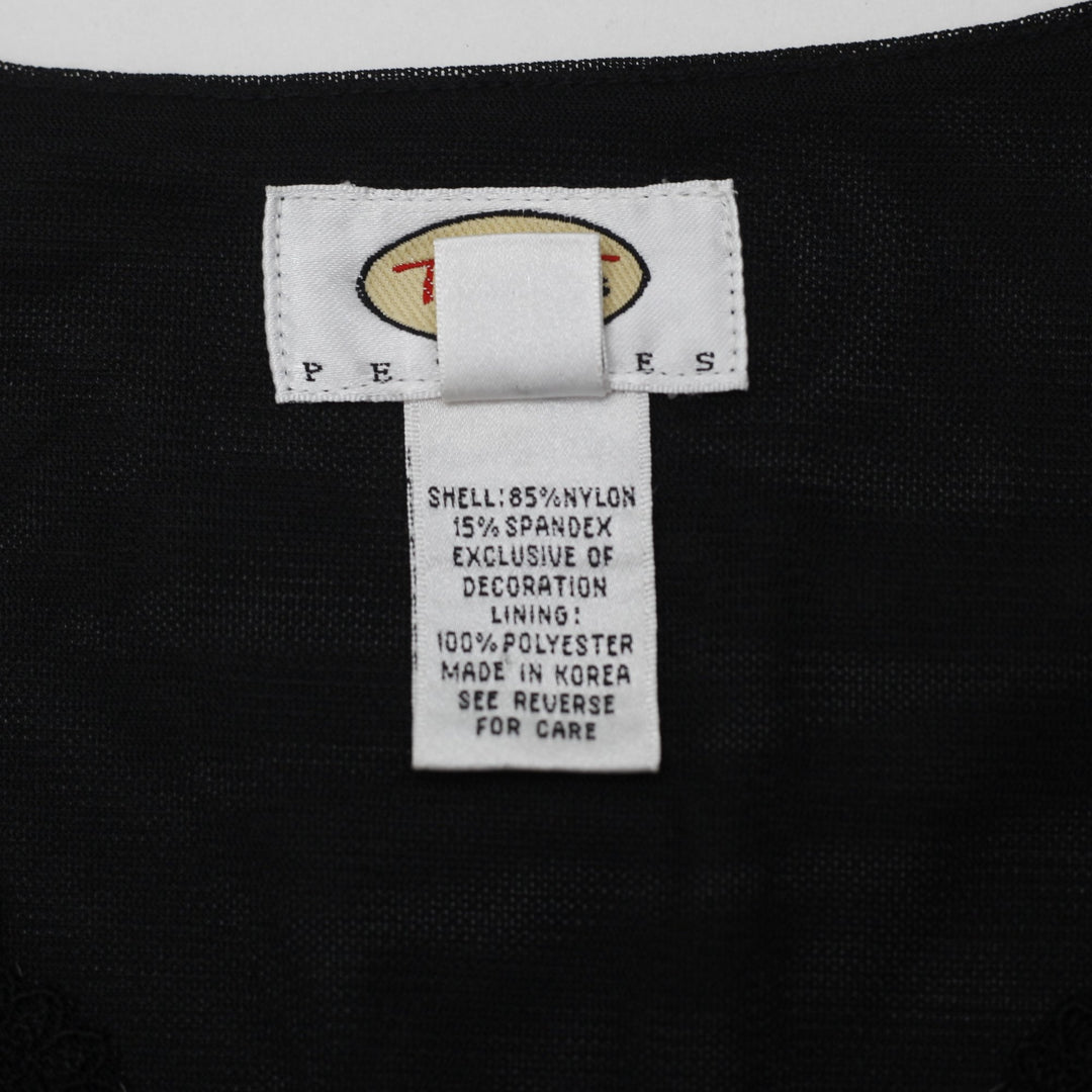 Y2K Ladies Talbots Embroidered Mesh Tank Top Size M