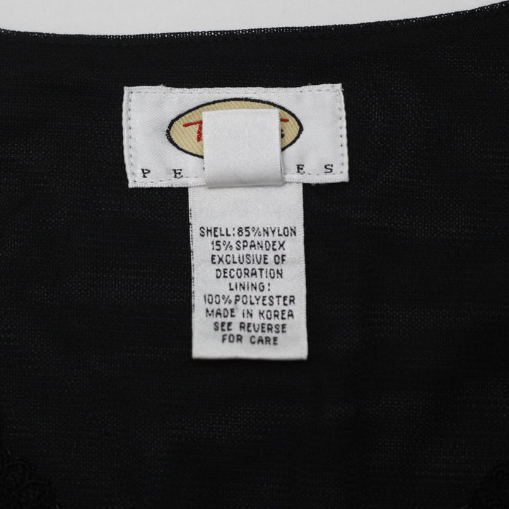 Y2K Ladies Talbots Embroidered Mesh Tank Top Size M