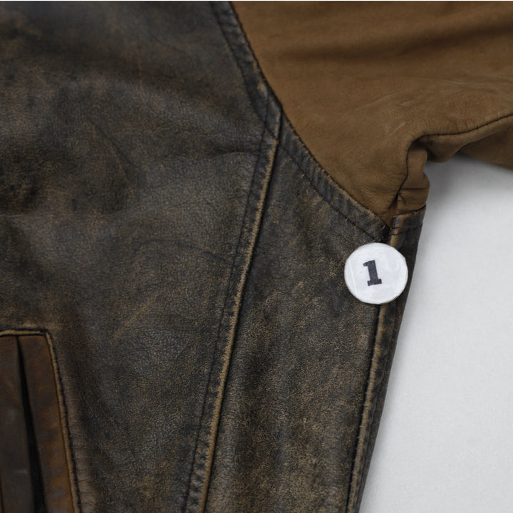 Vintage Gas House Gang 66 Champs Brown Leather Jacket L | Migration_Jackets - Alternate View | Fashion Rerun