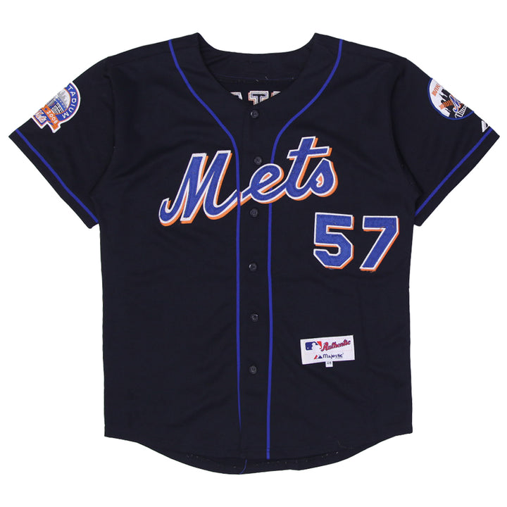 Vintage Majestic Authentic New York Mets Johan Santana #57 Jersey Shea Patch