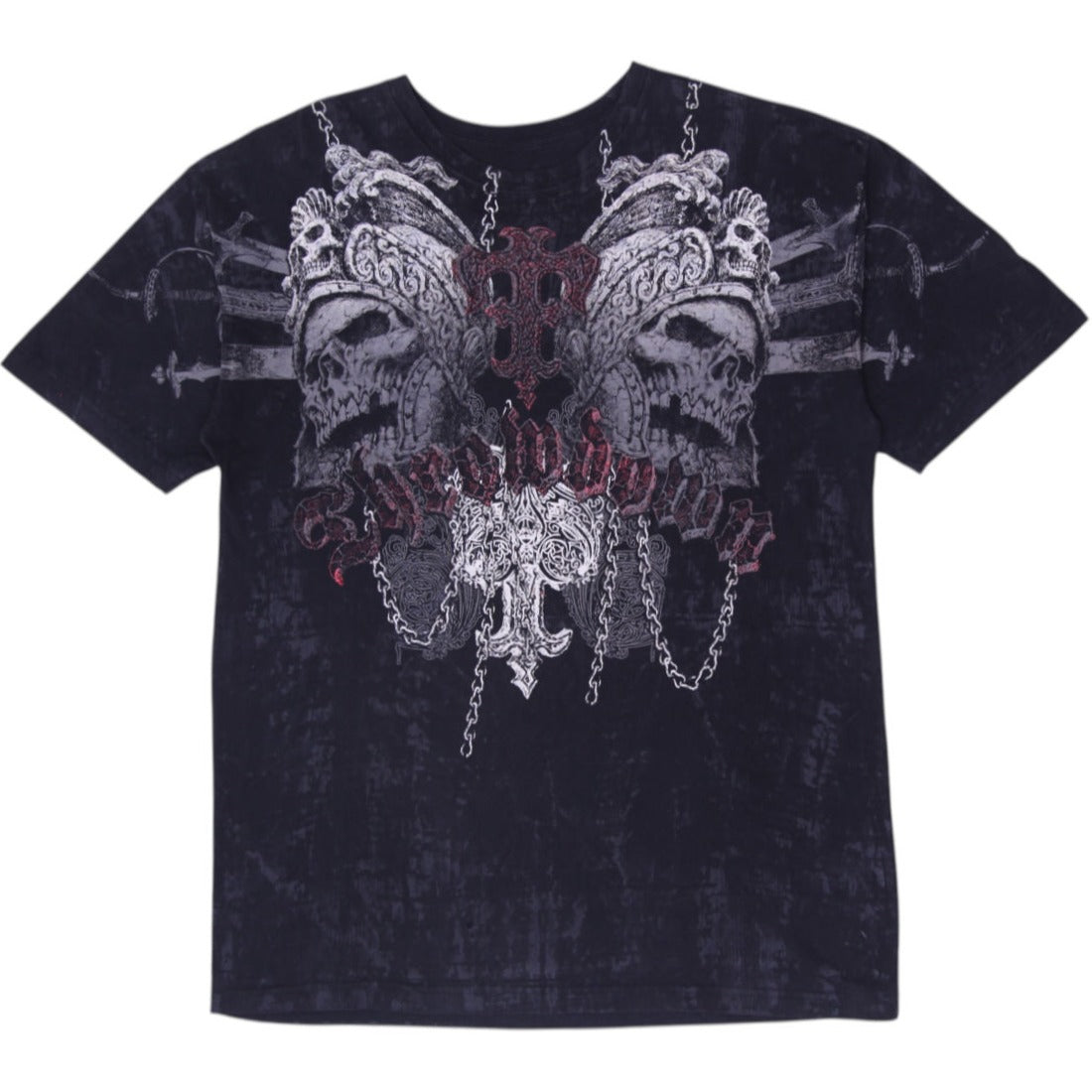 Shop Y2K Mens Xzavier Endless Struggle Winged Skulls Graphic T