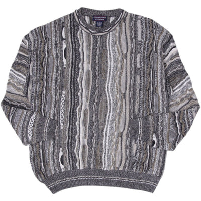 Vintage Roundtree & Yorke Sweater Gray 3D Knit Coogi Style Multi Color L | Migration_Jumper & Knitwear | Fashion Rerun