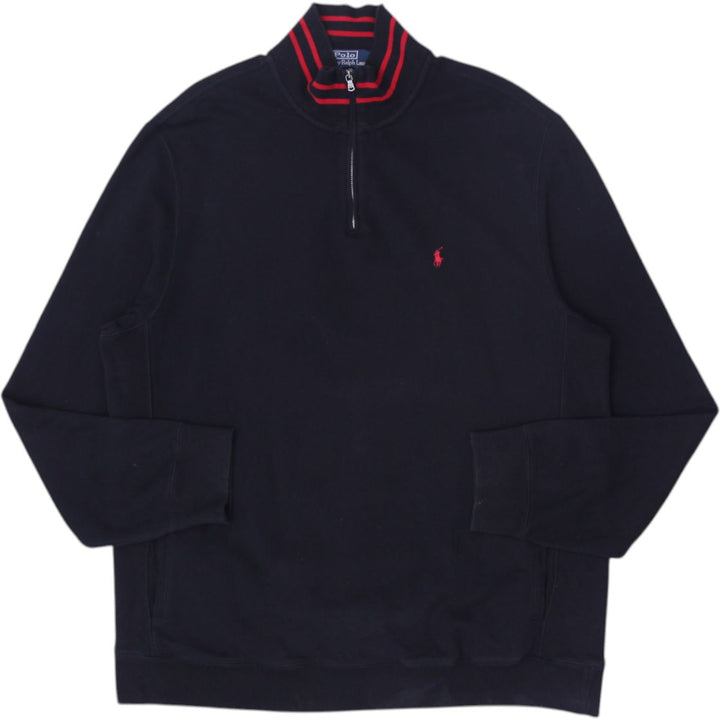 Vintage Polo By Ralph Lauren Sweater Black 1/4 Zip Cotton Blend XL | Migration_Jumper & Knitwear RL Collectio | Fashion Rerun