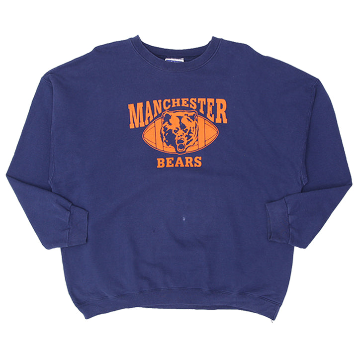 Vintage Hanes Manchester Bears Crewneck Sweatshirt Navy Blue - Fashion Rerun Vintage Migration_Sweaters