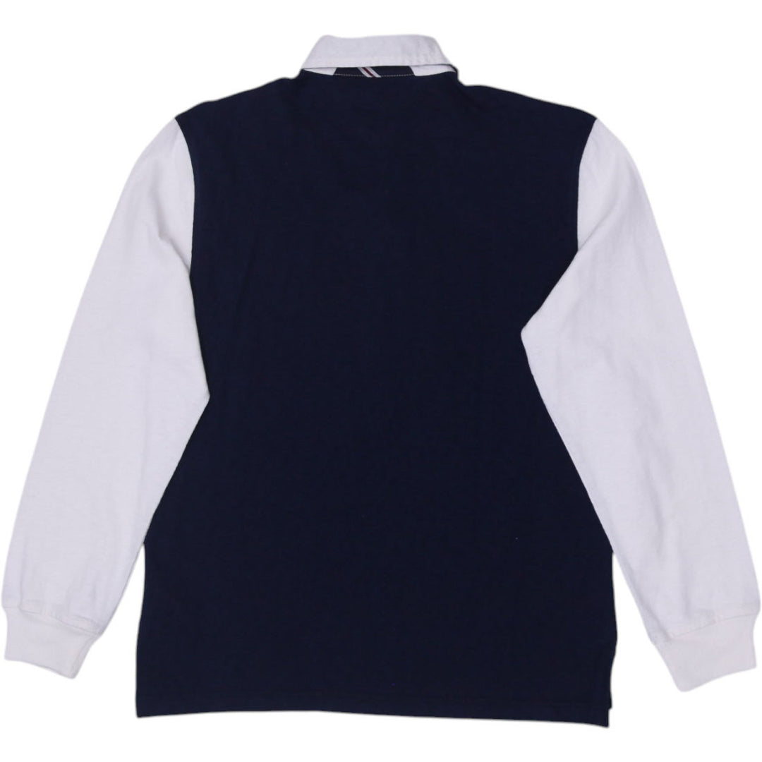 Mens Tommy Hilfiger White Chevron Stripe Cotton Rugby Polo T-Shirt