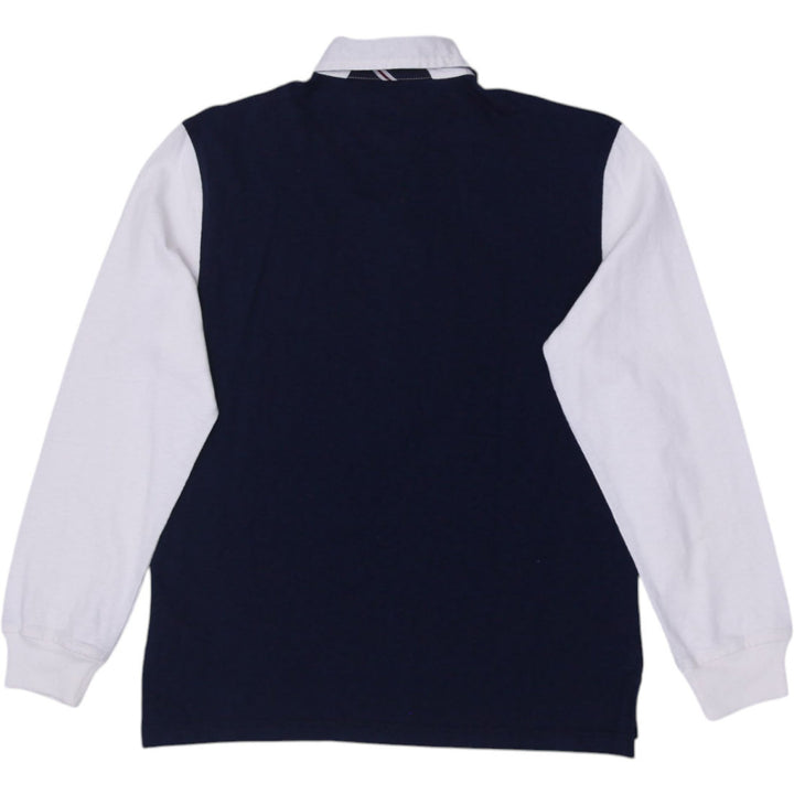 Mens Tommy Hilfiger White Chevron Stripe Cotton Rugby Polo T-Shirt