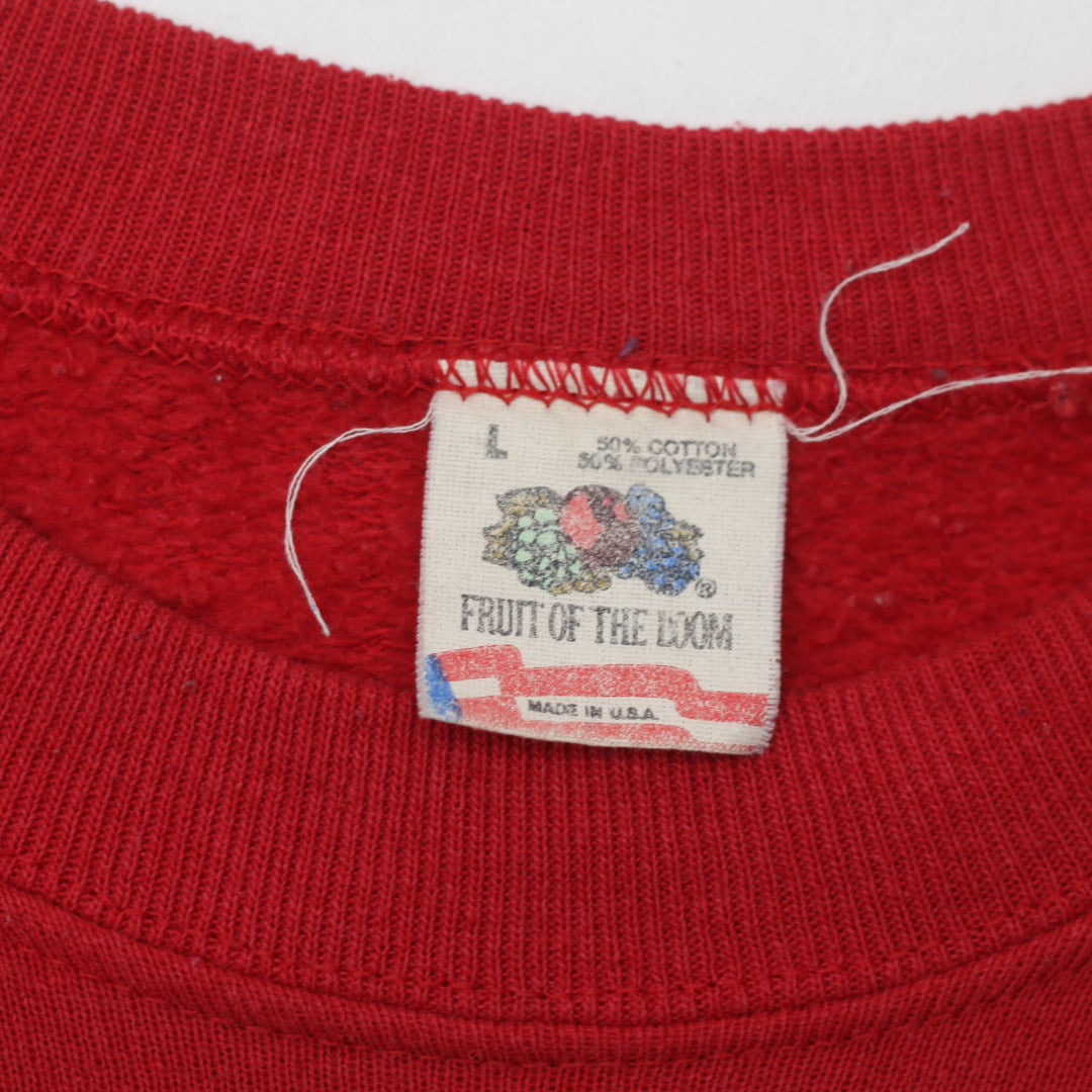 Vintage 90's San Francisco 49 Ers Red Sweatshirt by Fruit of the Loom Made in USA Size L - Fashion Rerun Vintage Migration_Sweaters