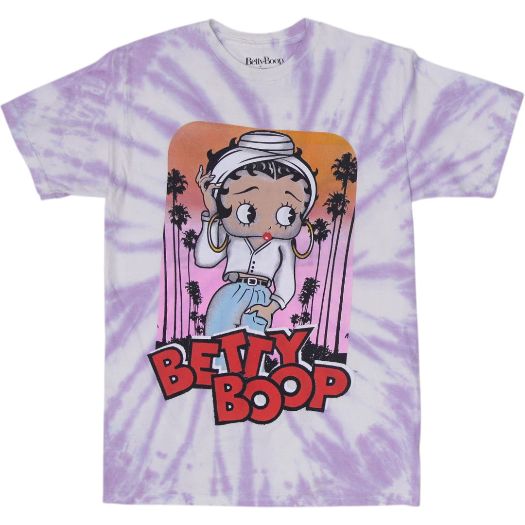 Ladies Betty Boop T-Shirt Tie Dye Cotton Graphic Print Size M