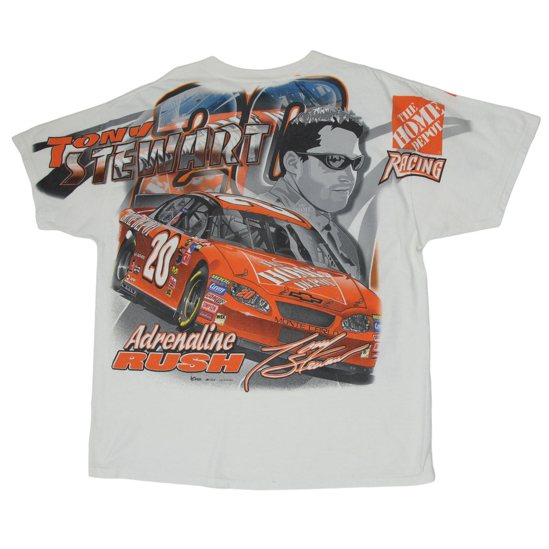 Vintage Tony Stewart The Home Depot Nascar AOP Racing T-Shirt Chase Authentics 2XL