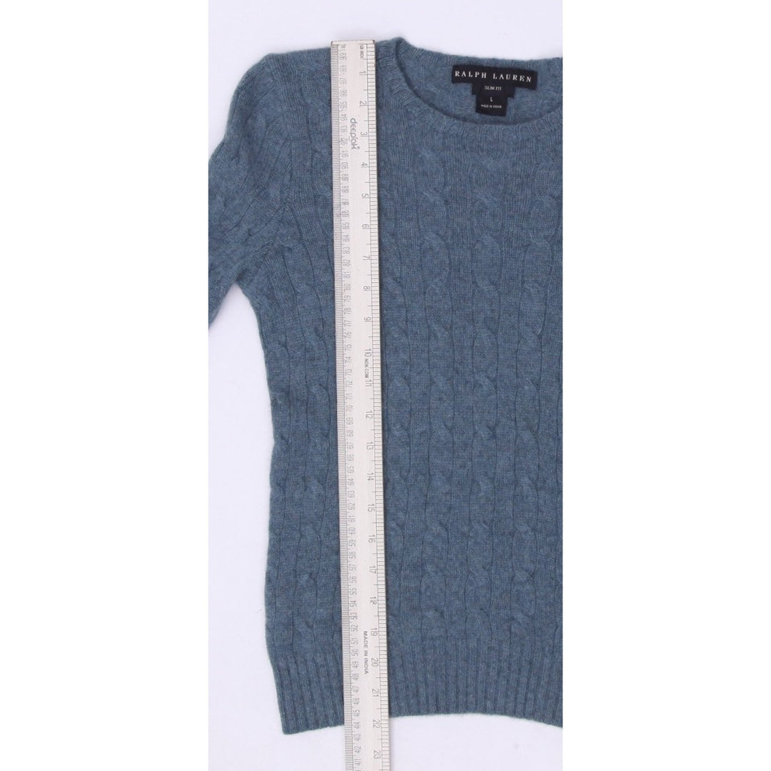 Vintage Ladies Ralph Lauren Slim Fit Cable Knit 100% Cashmere Sweater