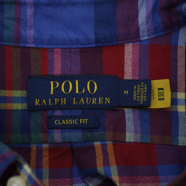 Mens Polo Ralph Lauren Plaid Short Sleeve Casual Button-Up Shirt Size M