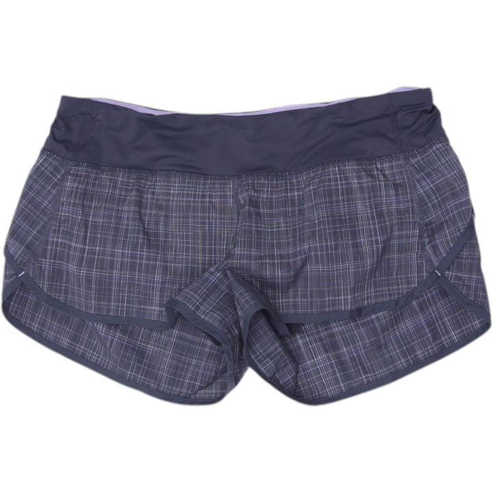 Ladies Lululemon Athletica Low-Rise Plaid Running Shorts Size 8