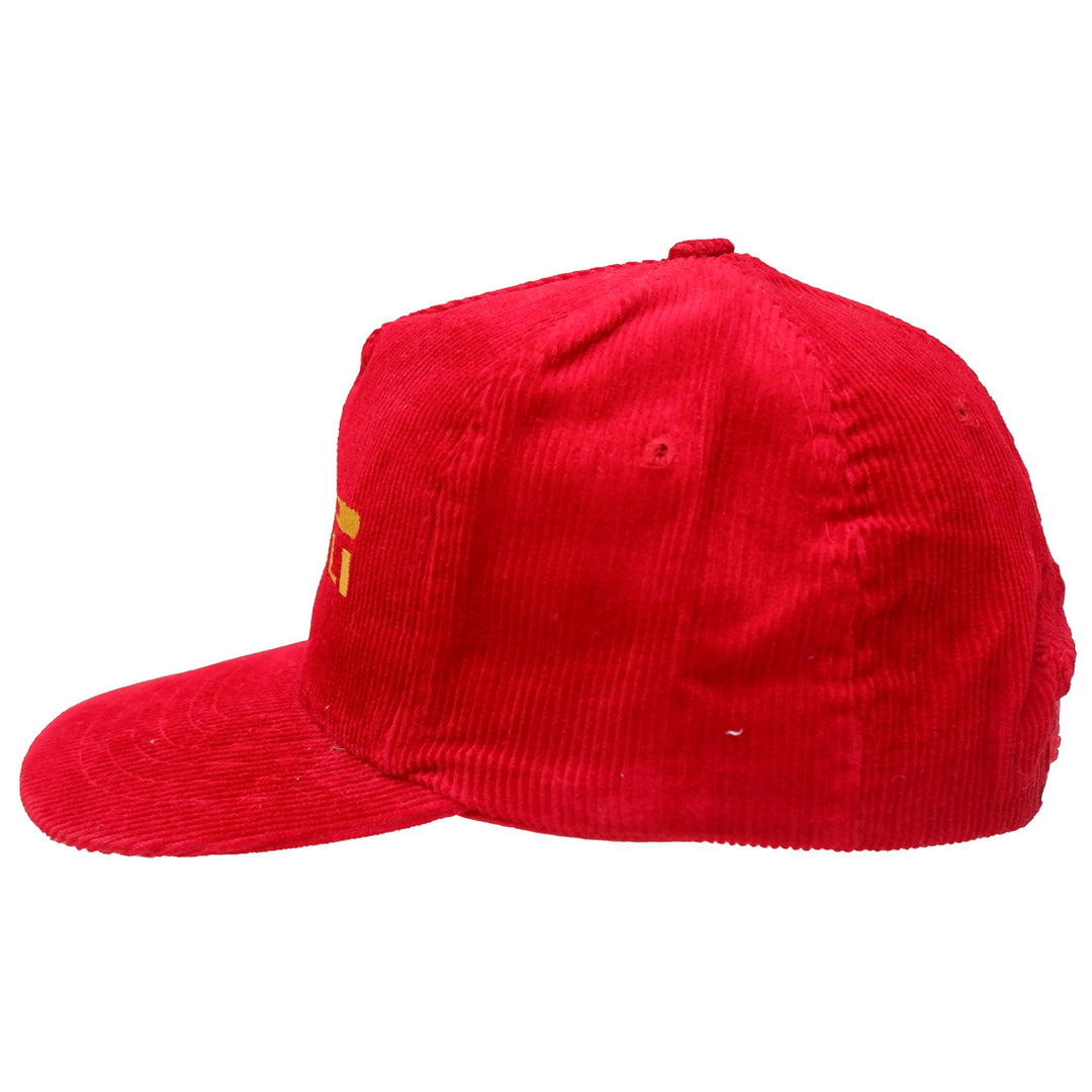 Mens Pirelli Corduroy Red Adjustable Cap